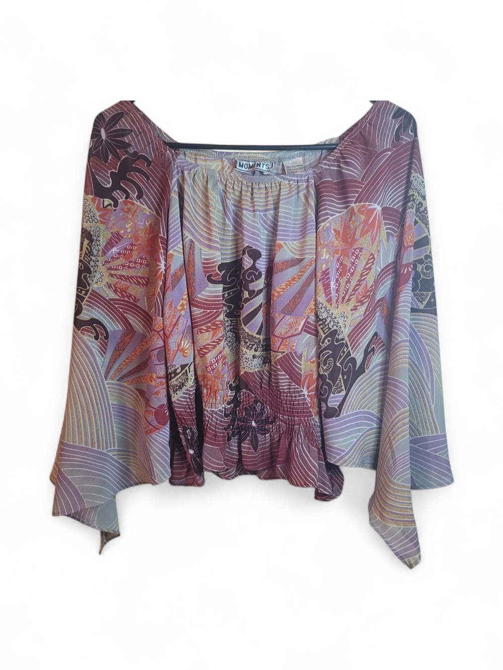 VINTAGE Boho-style Sheer Blouse  SIZE (L)